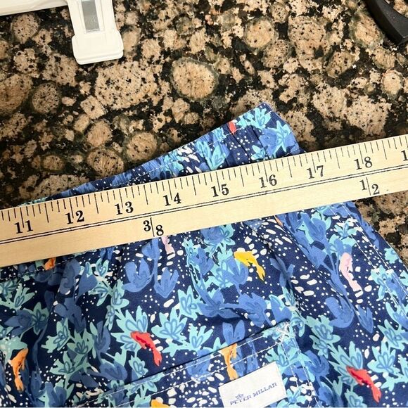 NWT Peter Millar Swim Trunks Mens Size XL Blue Print Seaside Collection Lined - Picture 6 of 8